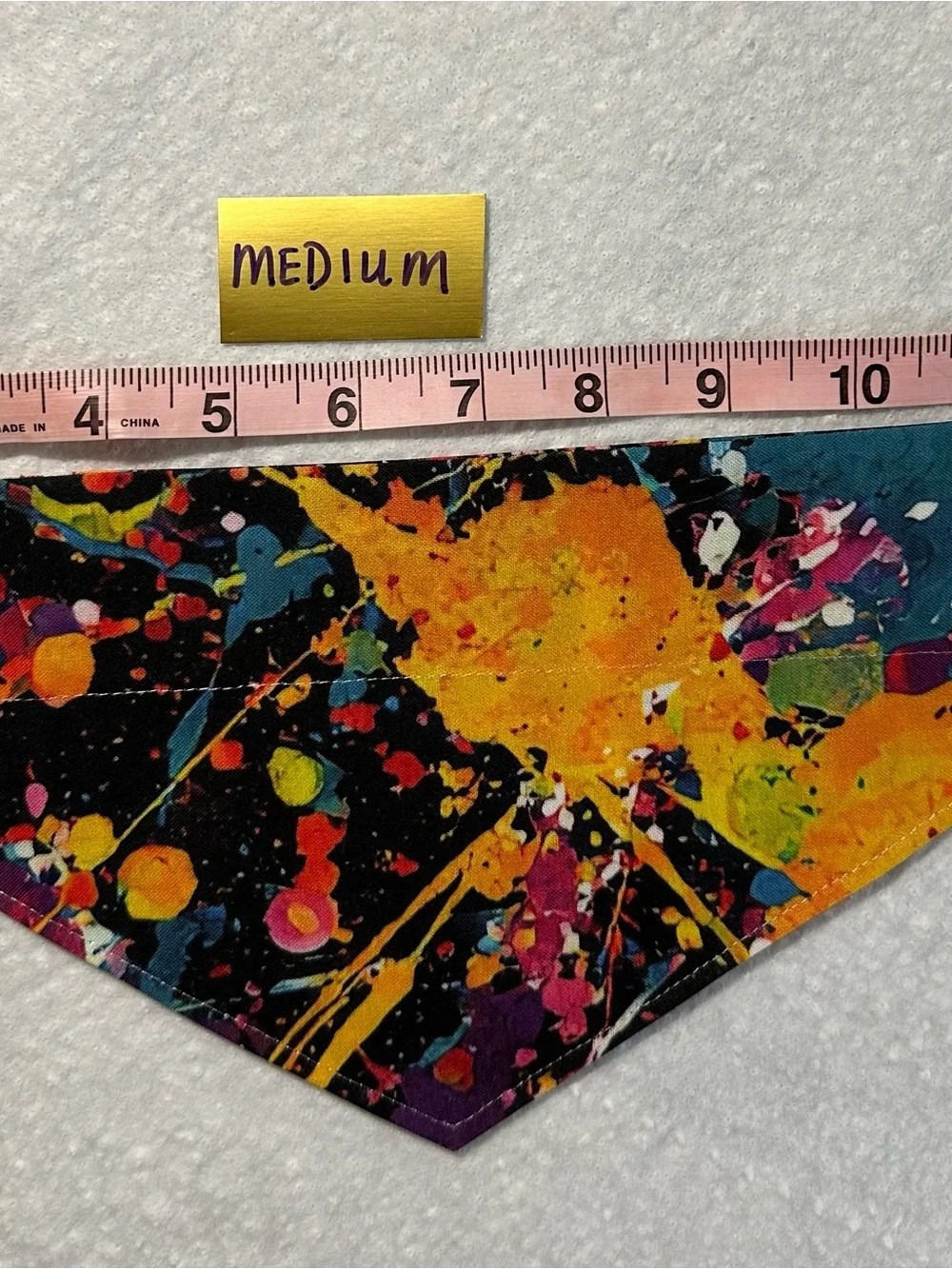 Handmade Paint Splash Critter Cape Bandana for Dogs - Black/Multi